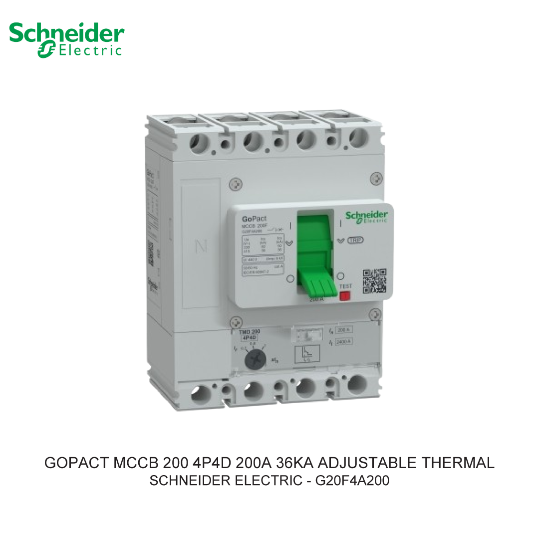 GOPACT MCCB 4P4D 200A 36KA ADJUSTABLE THERMAL