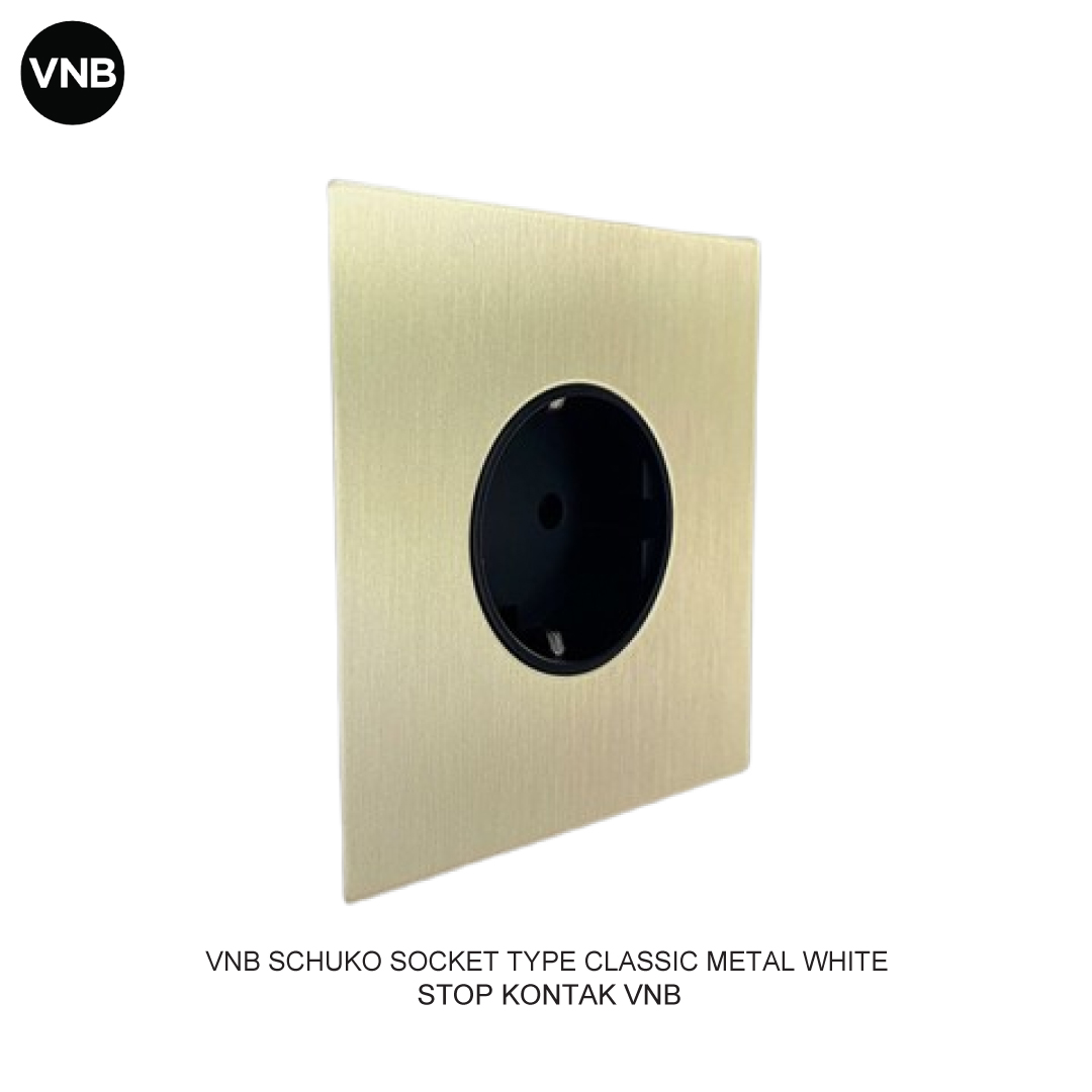 VNB STOP KONTAK SCHUKO TYPE CLASSIC METAL WHITE
