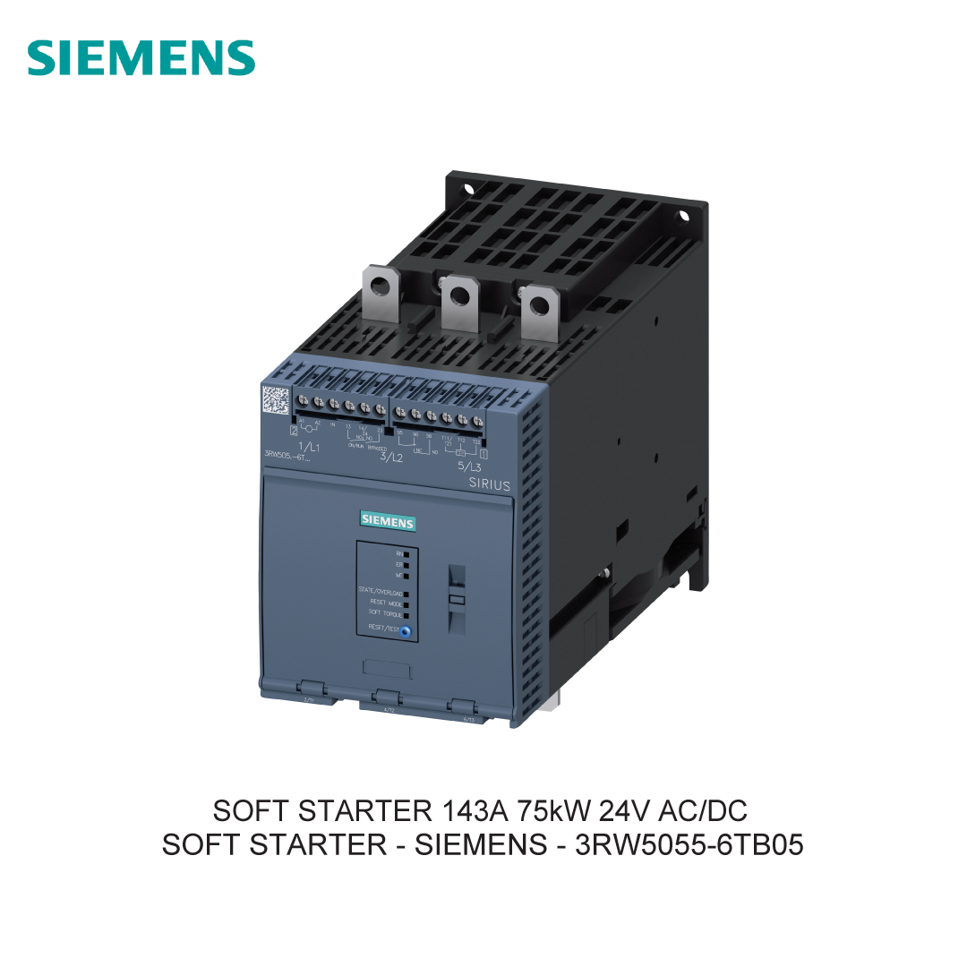 SOFT STARTER 143A 75KW 24V AC/DC 3RW5055-6TB05 SIEMENS
