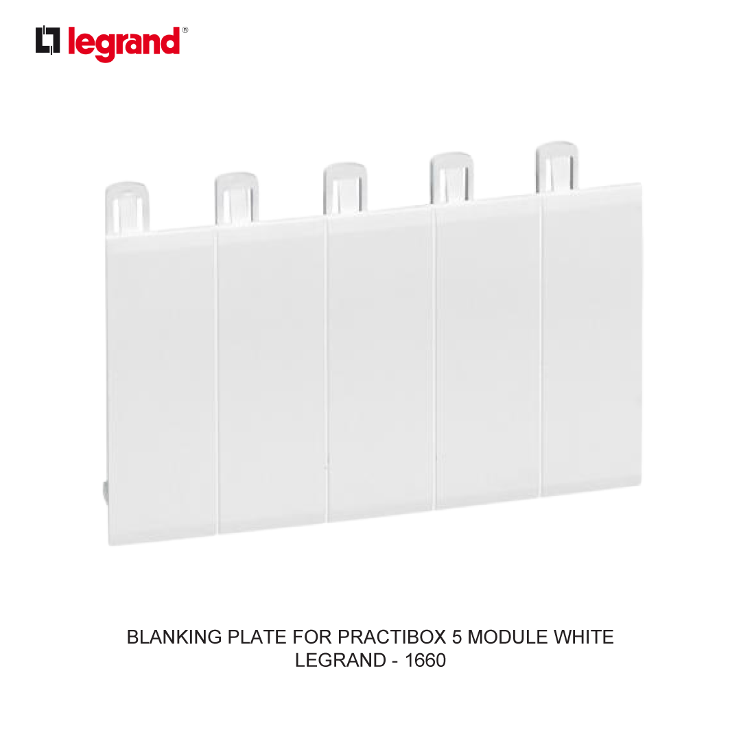 BLANKING PLATE FOR PRACTIBOX 5 MODULE WHITE
