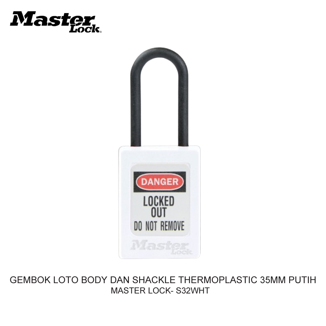 GEMBOK LOTO BODY DAN SHACKLE THERMOPLASTIC 35MM WHITE
