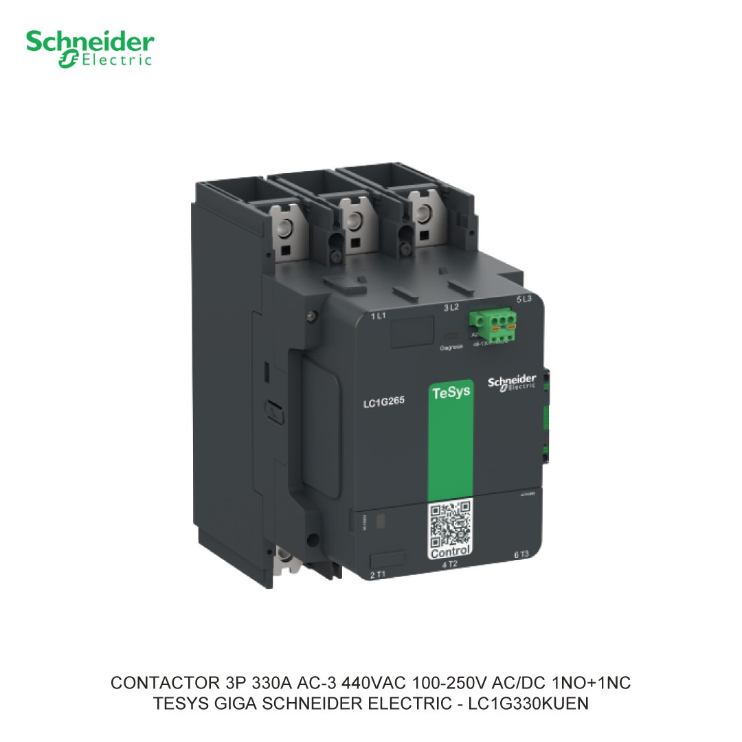 CONTACTOR 3P 330A AC-3 440VAC 100-250V AC/DC 1NO+1NC