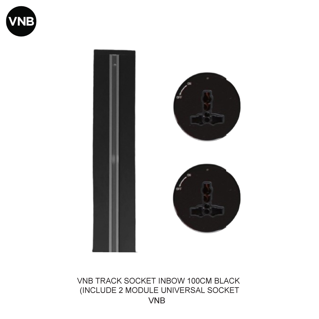 VNB TRACK SOCKET OUTBOW 100CM BLACK (INCLUDE 2 MODULE) TYPE X