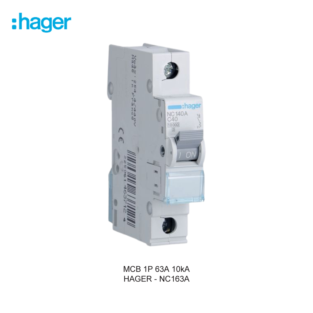 HAGER MCB 1P 63A 10kA CURVA C