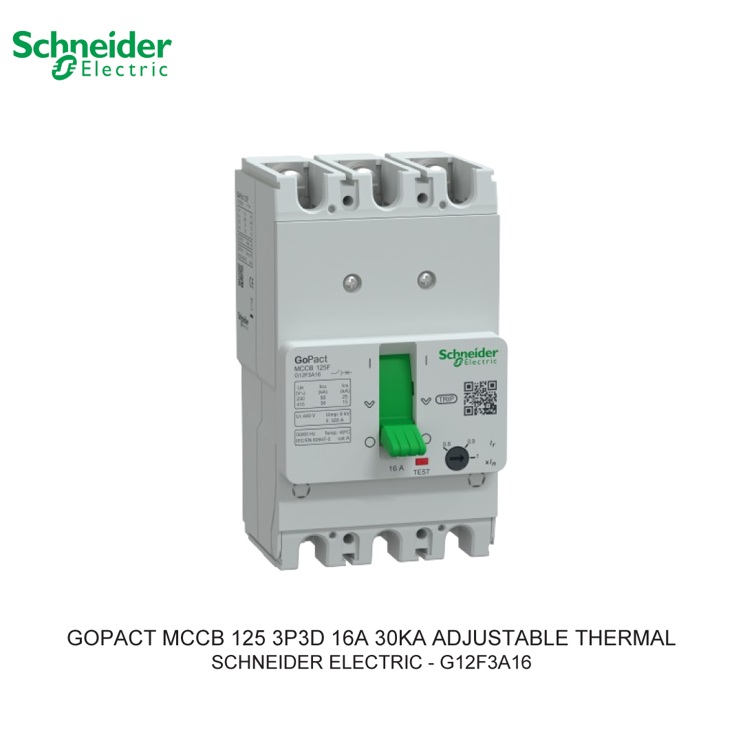 GOPACT MCCB 3P3D 16A 30KA ADJUSTABLE THERMAL