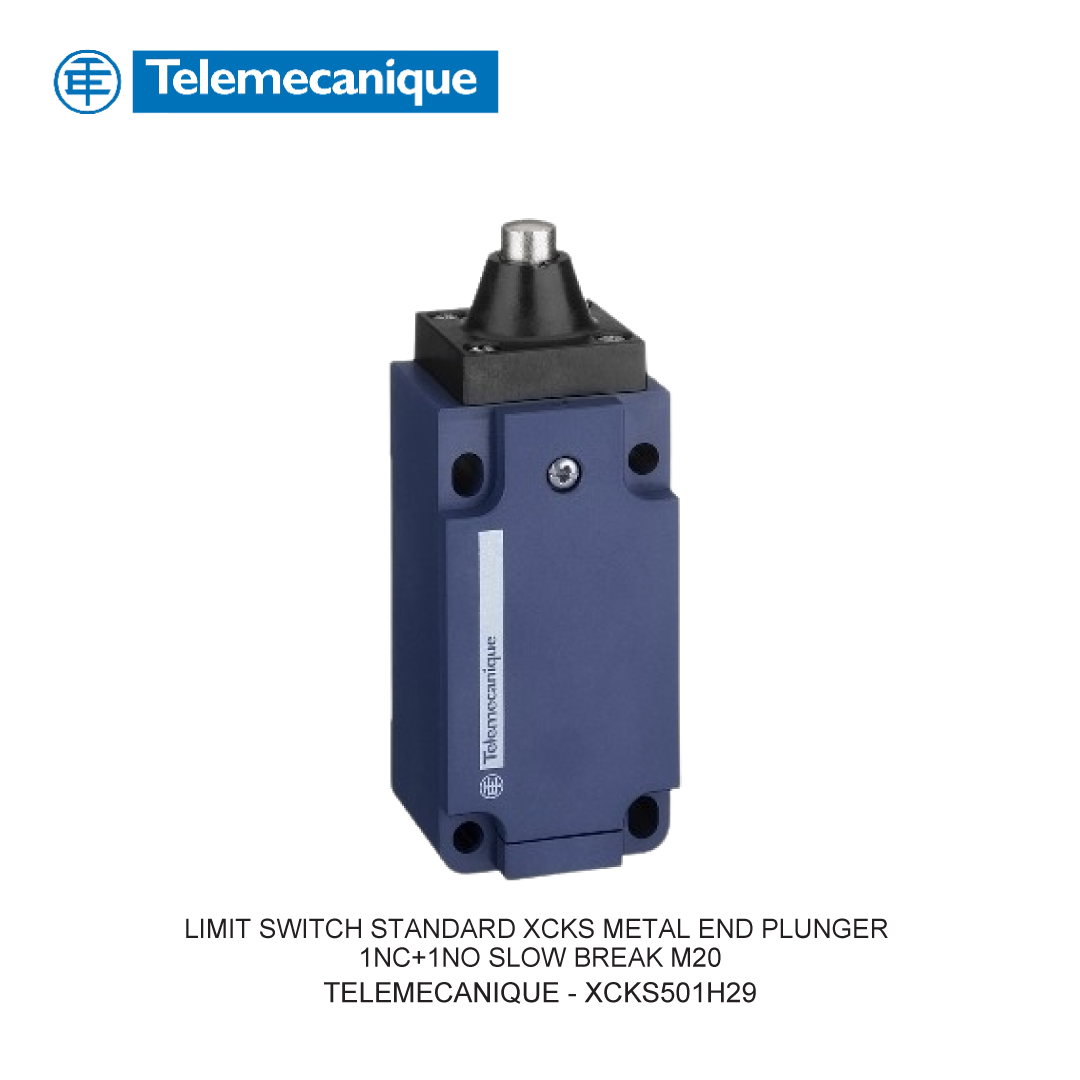 LIMIT SWITCH STANDARD XCKS METAL END PLUNGER 1NC+1NO SLOW BREAK M20