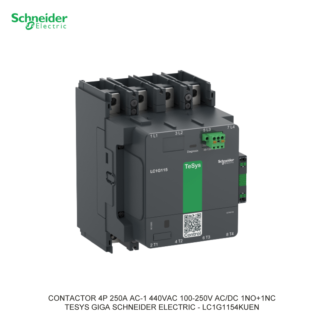 CONTACTOR 4P 250A AC-1 440VAC 100-250V AC/DC 1NO+1NC
