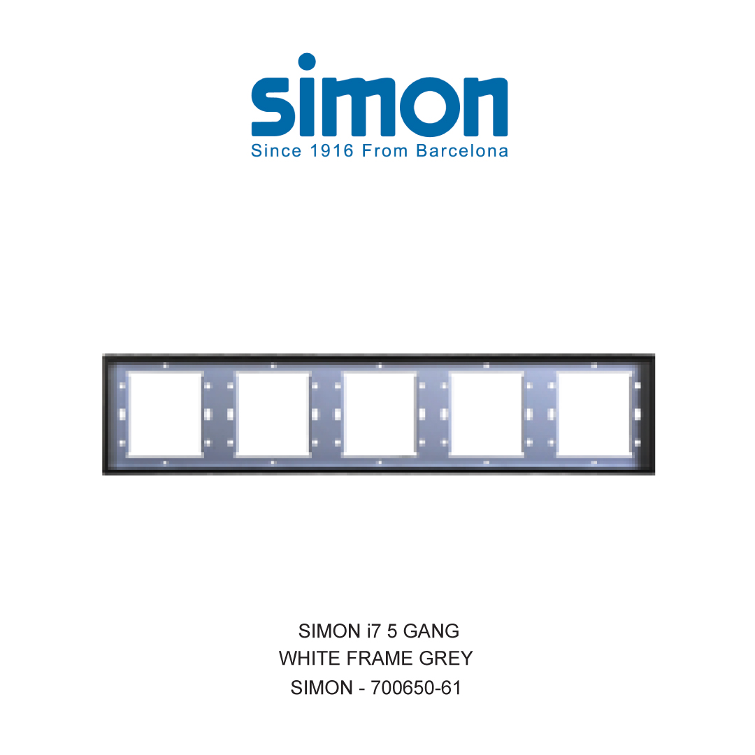 SIMON i7 BINGKAI PUTIH 5 GANG ABU-ABU