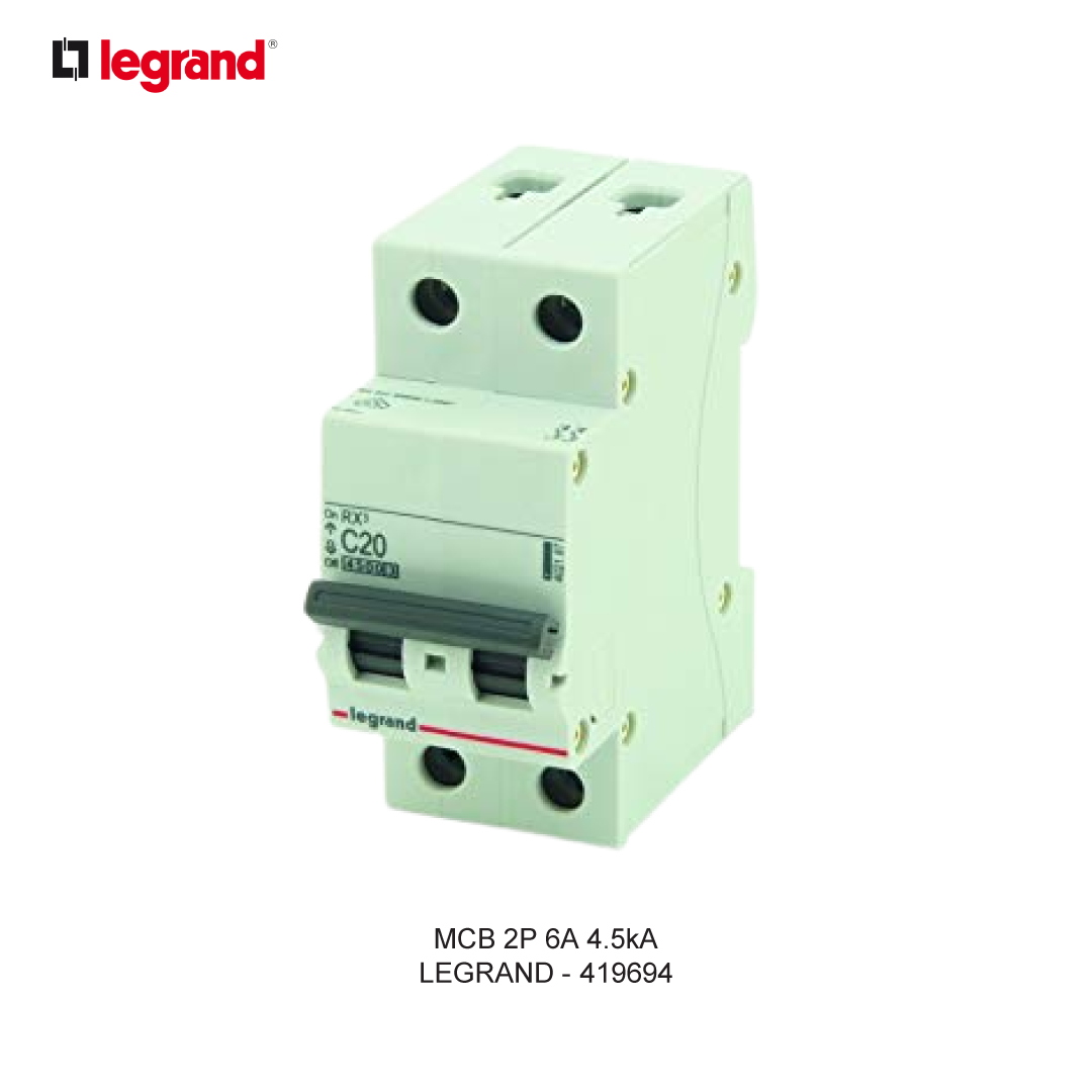 LEGRAND MCB 2P 6A 4.5kA