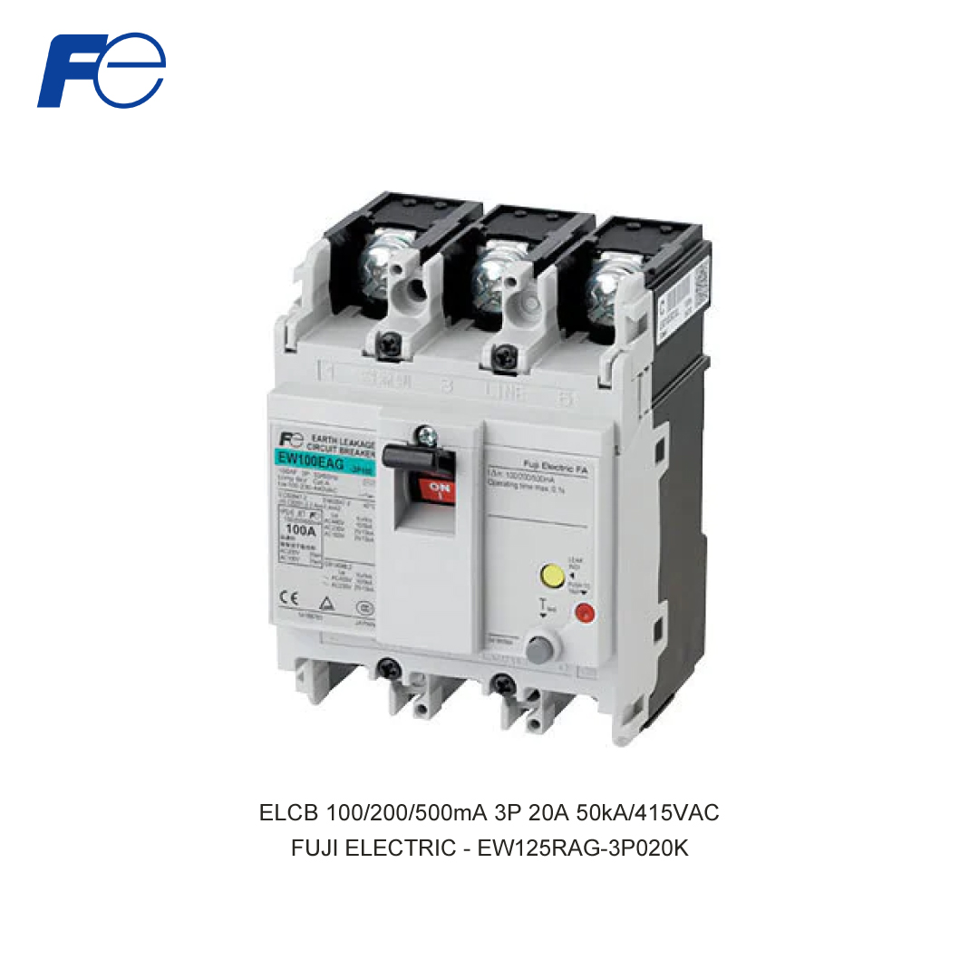 ELCB 100/200/500mA 3P 20A 50kA/415VAC