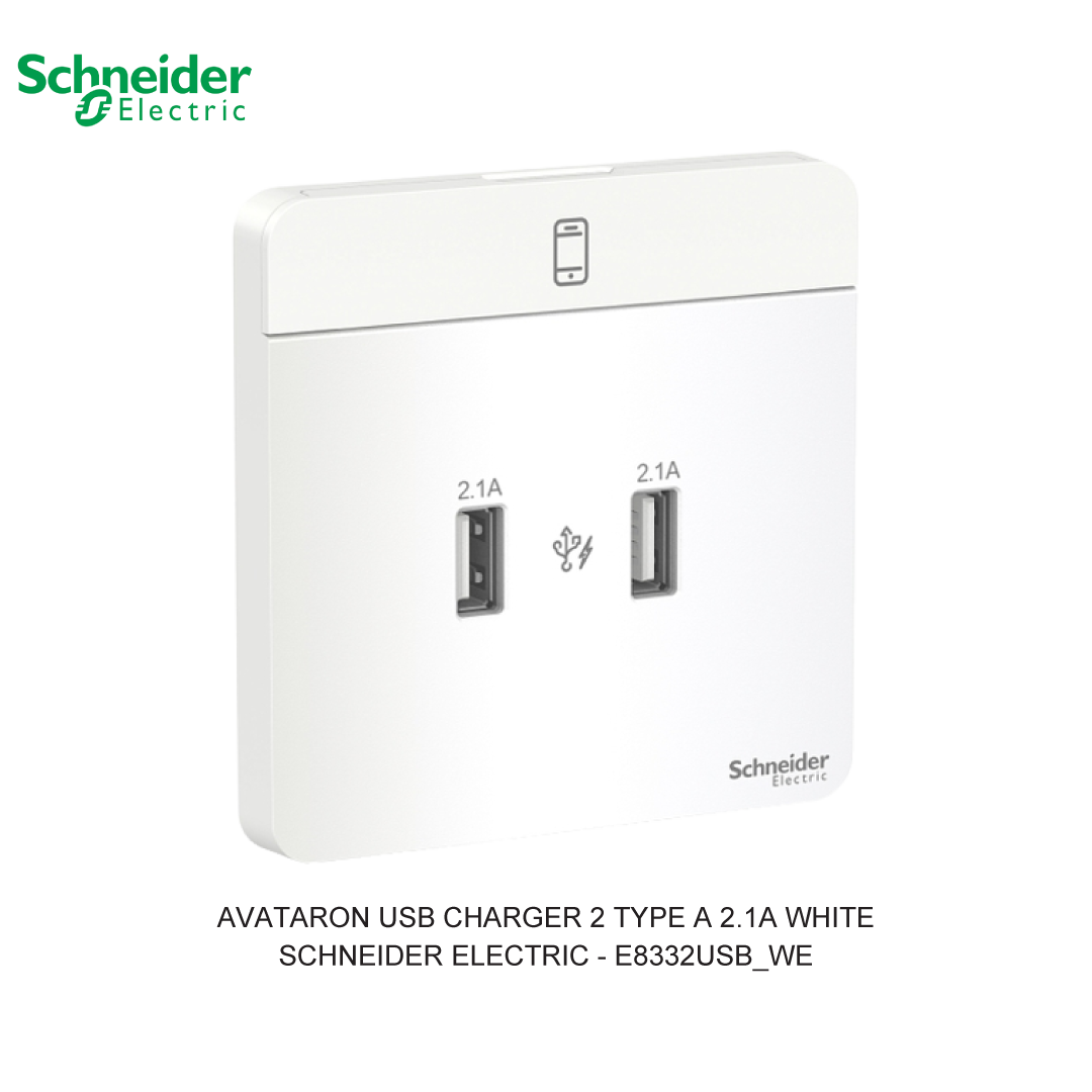 AVATARON USB CHARGER 2 TYPE A 2.1A WHITE