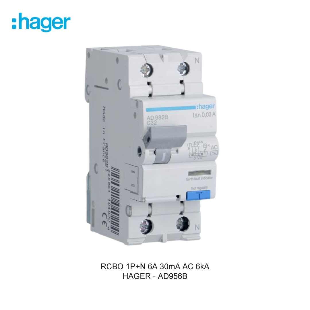 RCBO 1P+N 6A 30mA AC 6kA