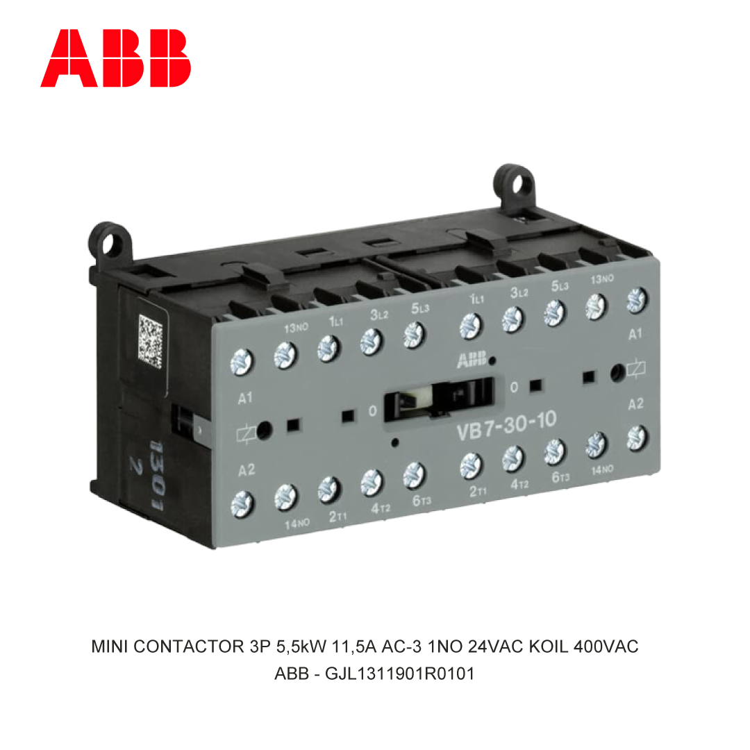 MINI KONTAKTOR 3P 5.5kW 11.5A AC-3 24V COIL 400VAC 1NO