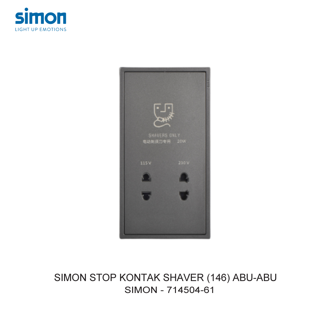 SIMON i7 STOP KONTAK SHAVER (146) ABU-ABU