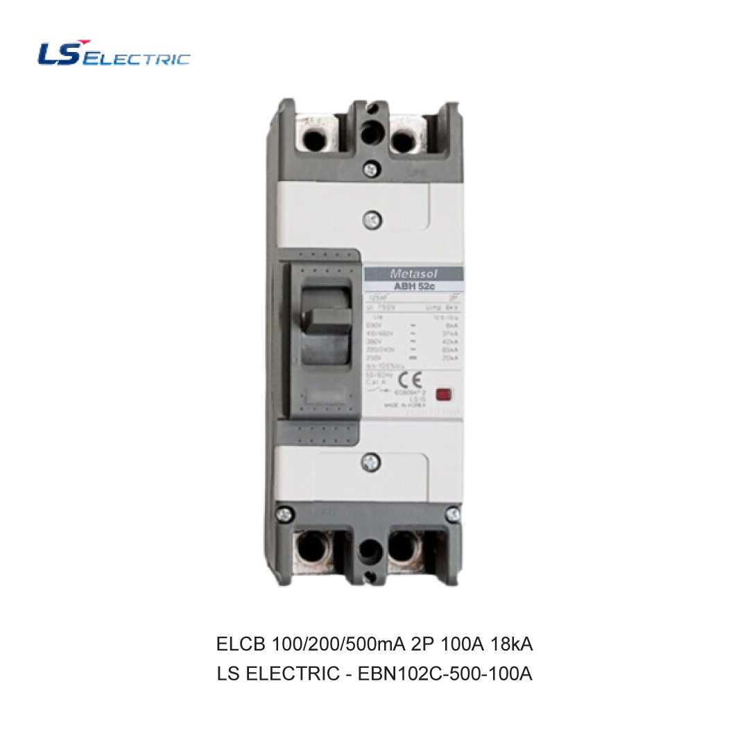 ELCB 100/200/500mA 2P 100A 18kA