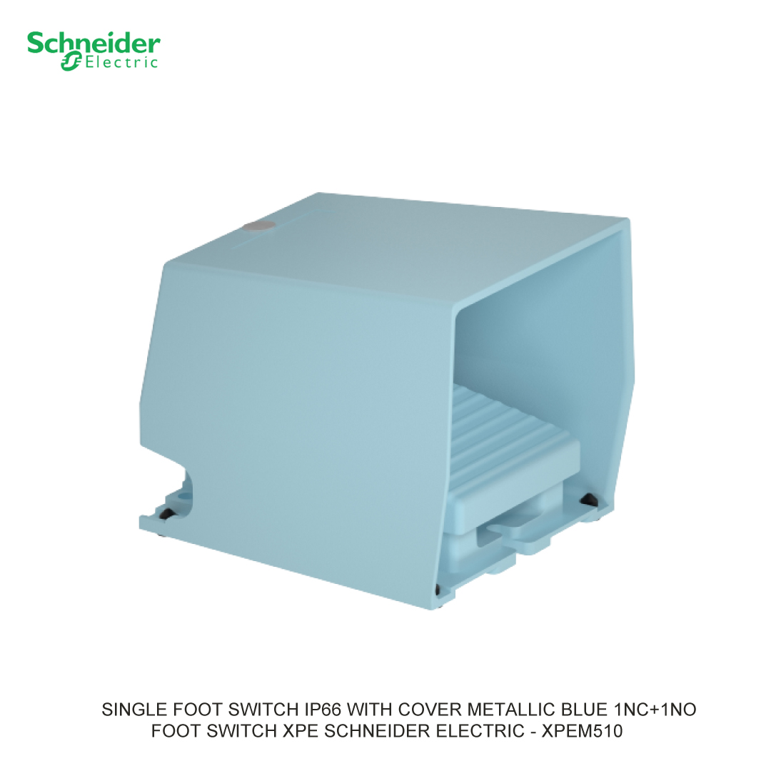 SINGLE FOOT SWITCH IP66 WITH COVER METALLIC BLUE 1NC+1NO