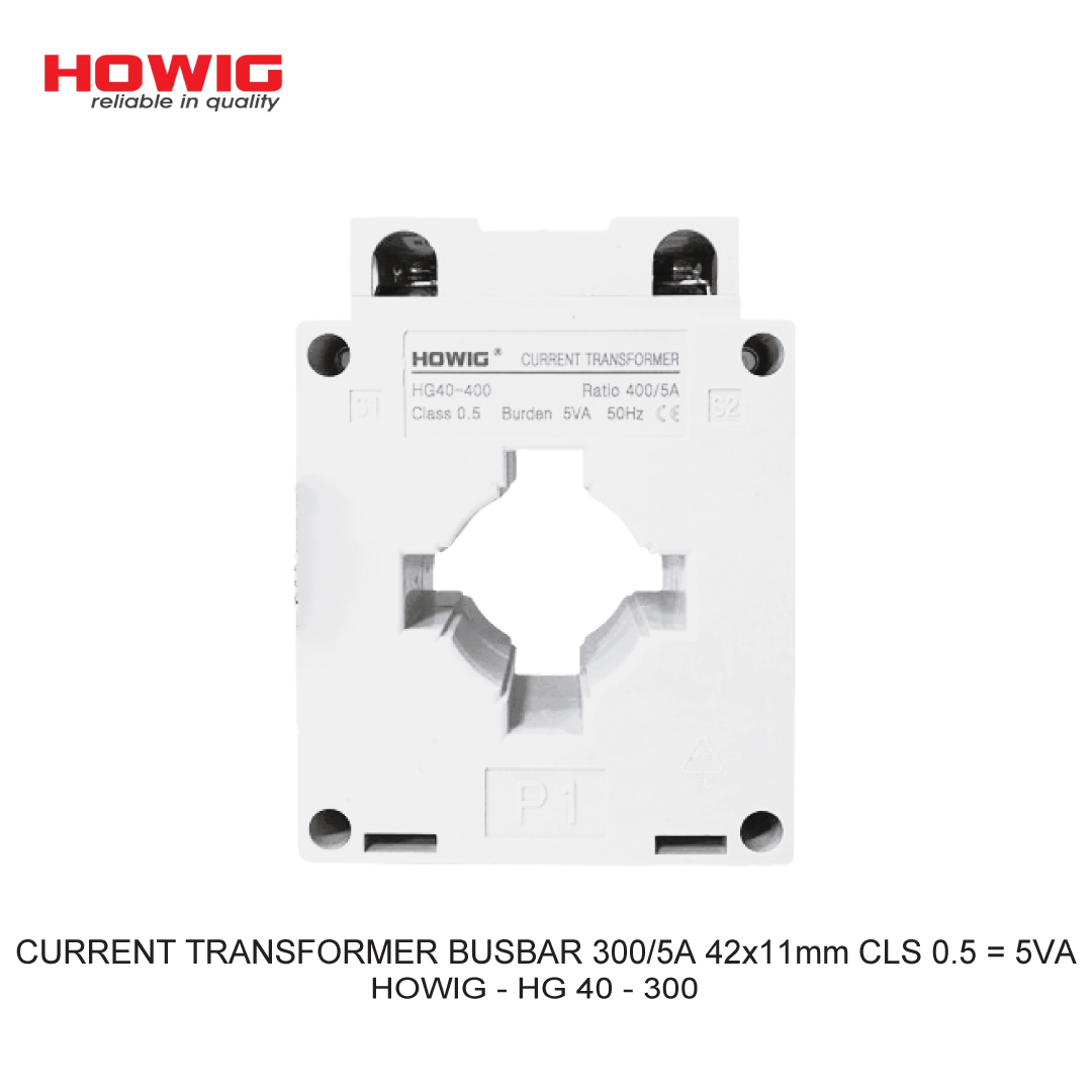 CURRENT TRANSFORMER BUSBAR 300/5A 42x11mm CLS 0.5 = 5VA