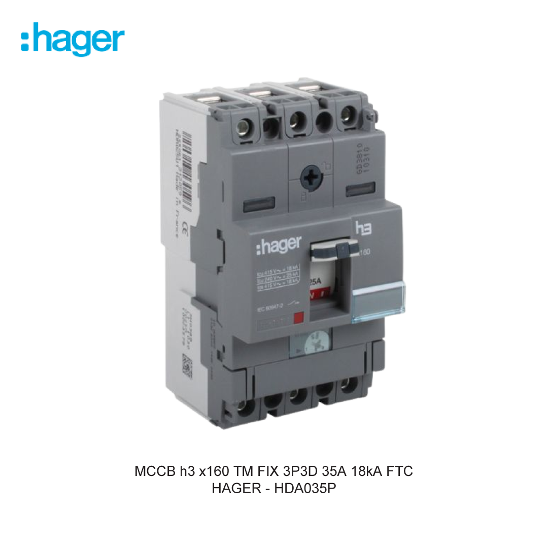 MCCB h3 x160 TM FIX 3P3D 35A 18kA FTC