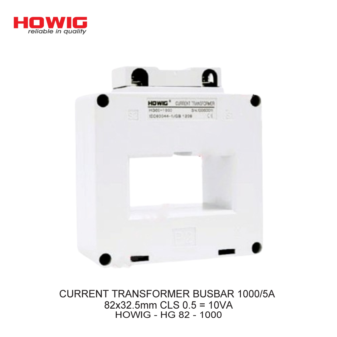 CURRENT TRANSFORMER BUSBAR 1000/5A 82x32.5mm CLS 0.5 = 10VA