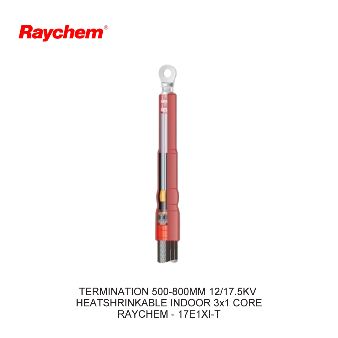 TERMINATION 500-800MM 12/17.5KV HEATSHRINKABLE INDOOR 3x1 CORE