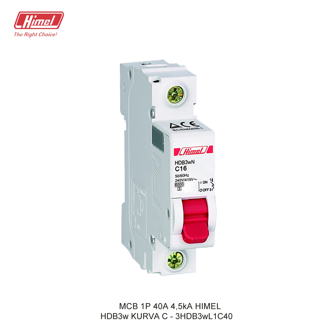 MCB HIMEL HDB3w C 1P 40A 4,5kA