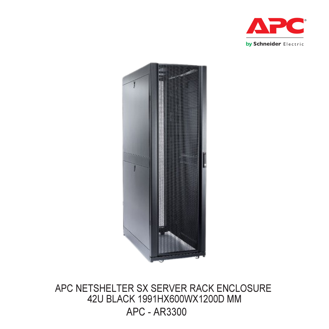 APC NETSHELTER SX SERVER RACK ENCLOSURE 42U BLACK 1991HX600WX1200D MM