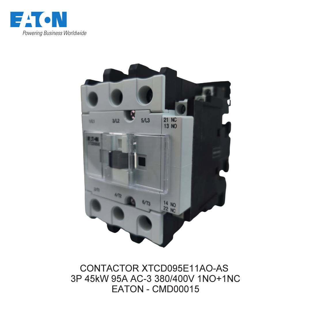 CONTACTOR XTCD095E11AO-AS 3P 45kW 95A AC-3 380/400V 1NO+1NC