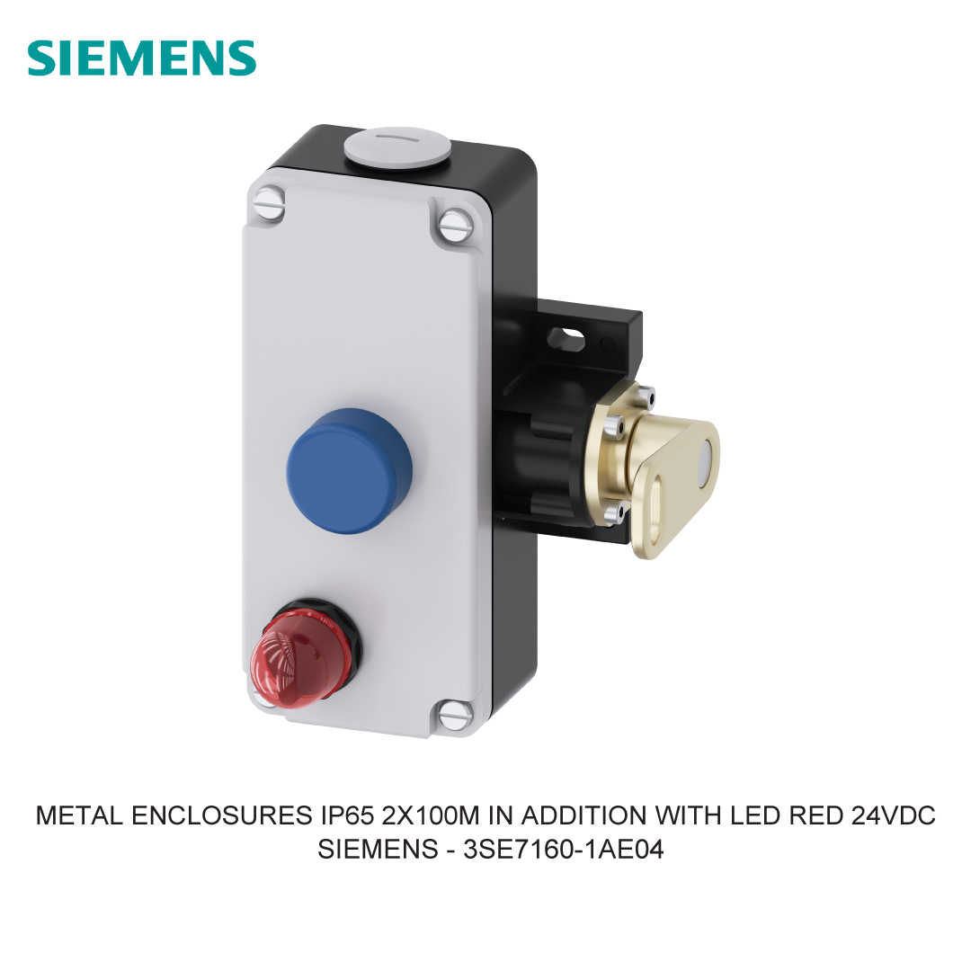 METAL ENCLOSURES IP65 2X100M IN ADDITION WITH LED RED 24VDC