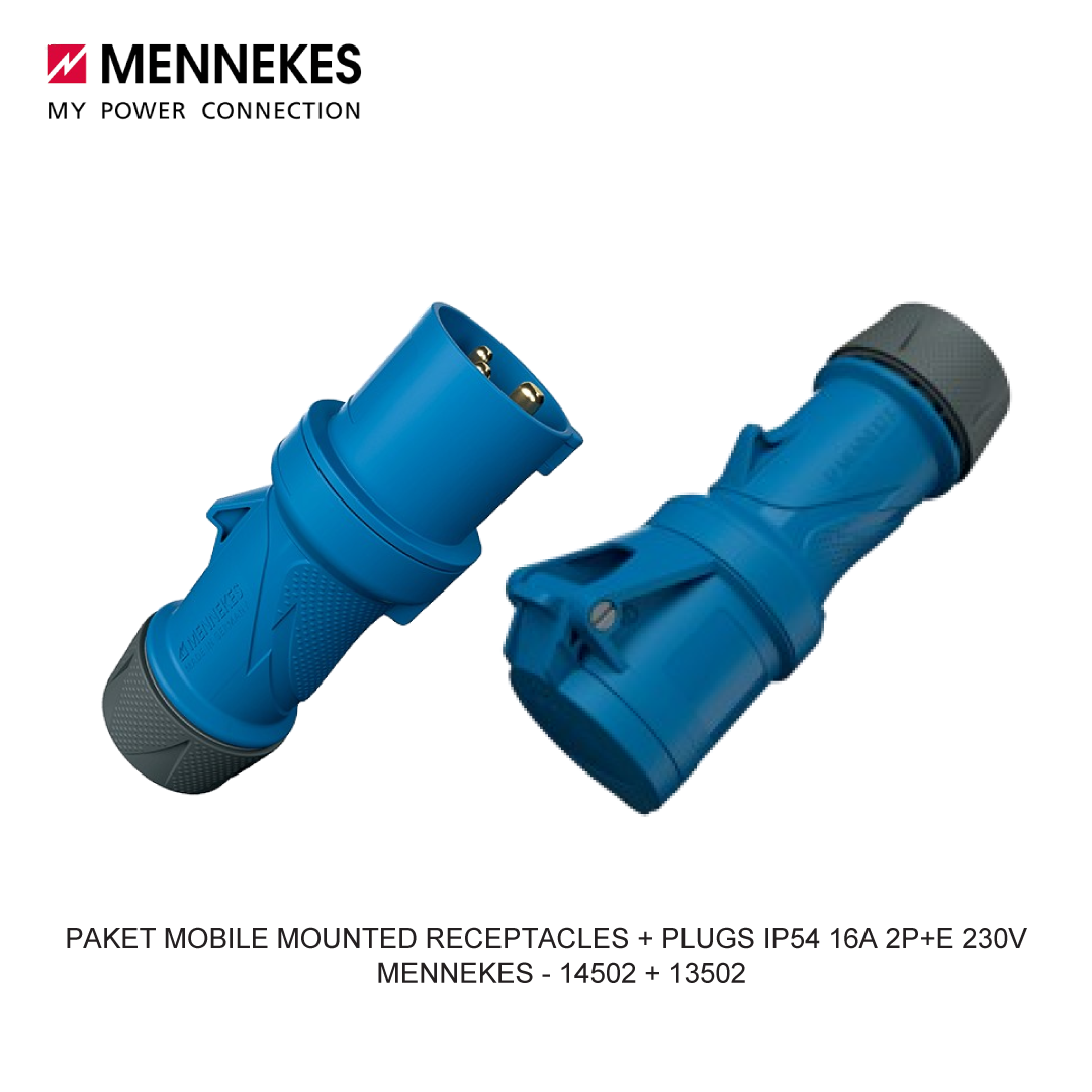 PAKET MOBILE MOUNTED RECEPTACLES + PLUGS IP54 16A 2P+E 230V