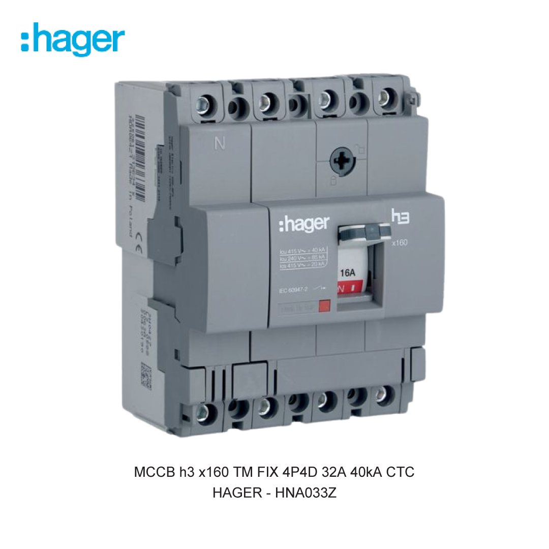 MCCB h3 x160 TM FIX 4P4D 32A 40kA CTC