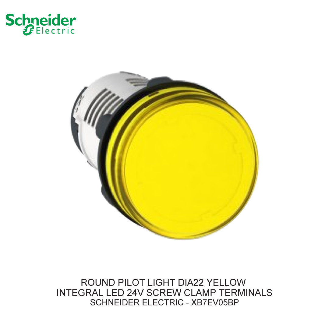 ROUND PILOT LIGHT DIA22 YELLOW INTEGRAL LED 24V SCREW CLAMP TERMINALS