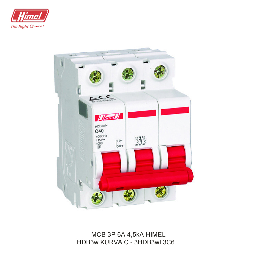MCB HIMEL HDB3w C 3P 6A 4,5kA