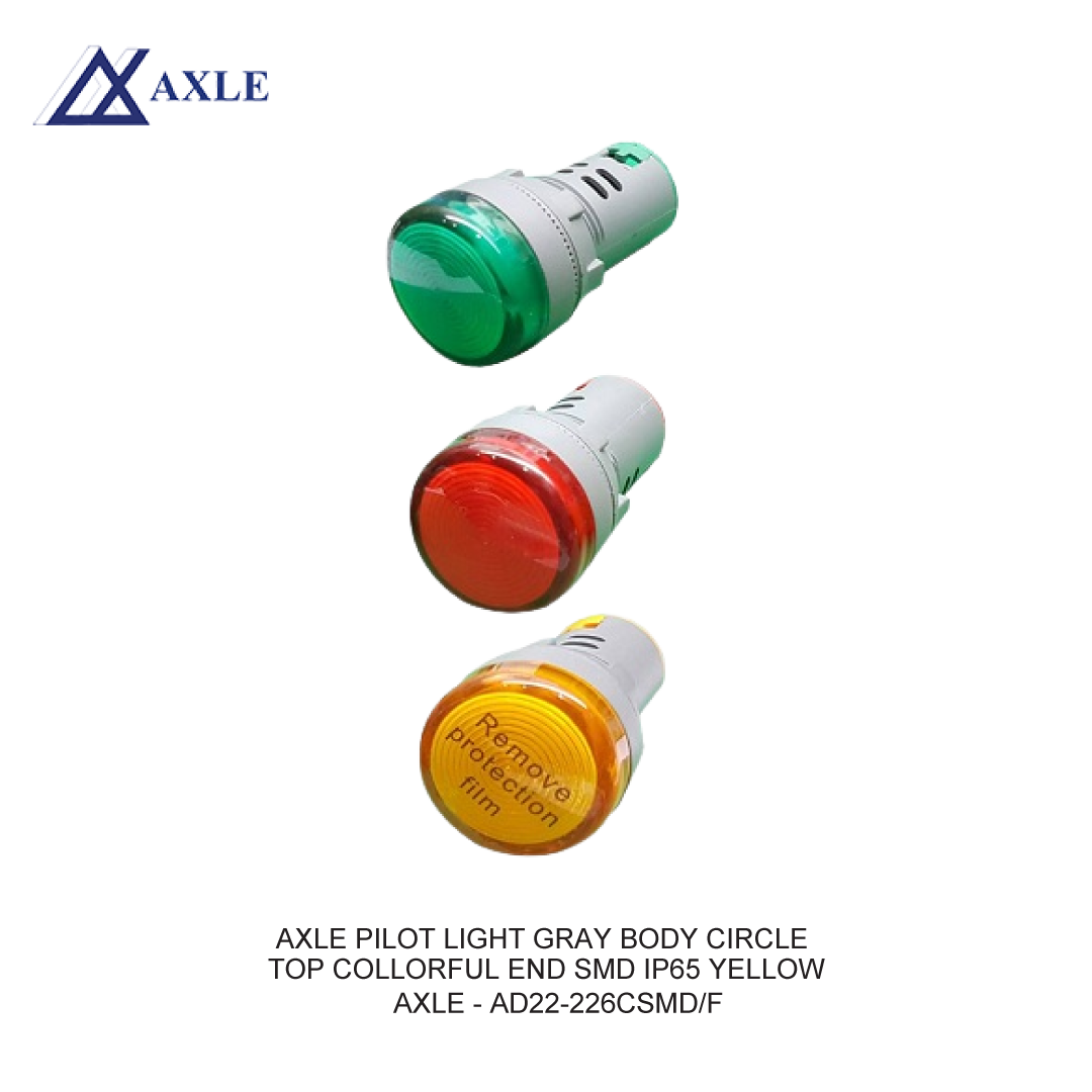 AXLE PILOT LIGHT GRAY BODY CIRCLE TOP COLLORFUL END SMD IP65 YELLOW