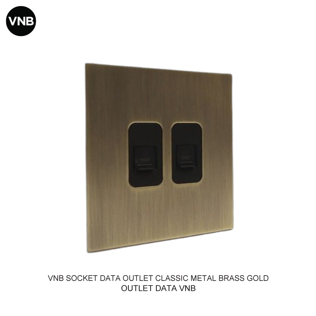 VNB SOCKET DATA OUTLET CLASSIC METAL BRASS GOLD
