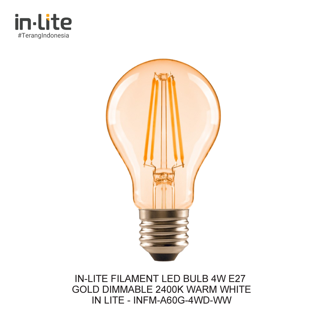 IN-LITE FILAMENT LED BULB 4W E27 GOLD DIMMABLE 2400K