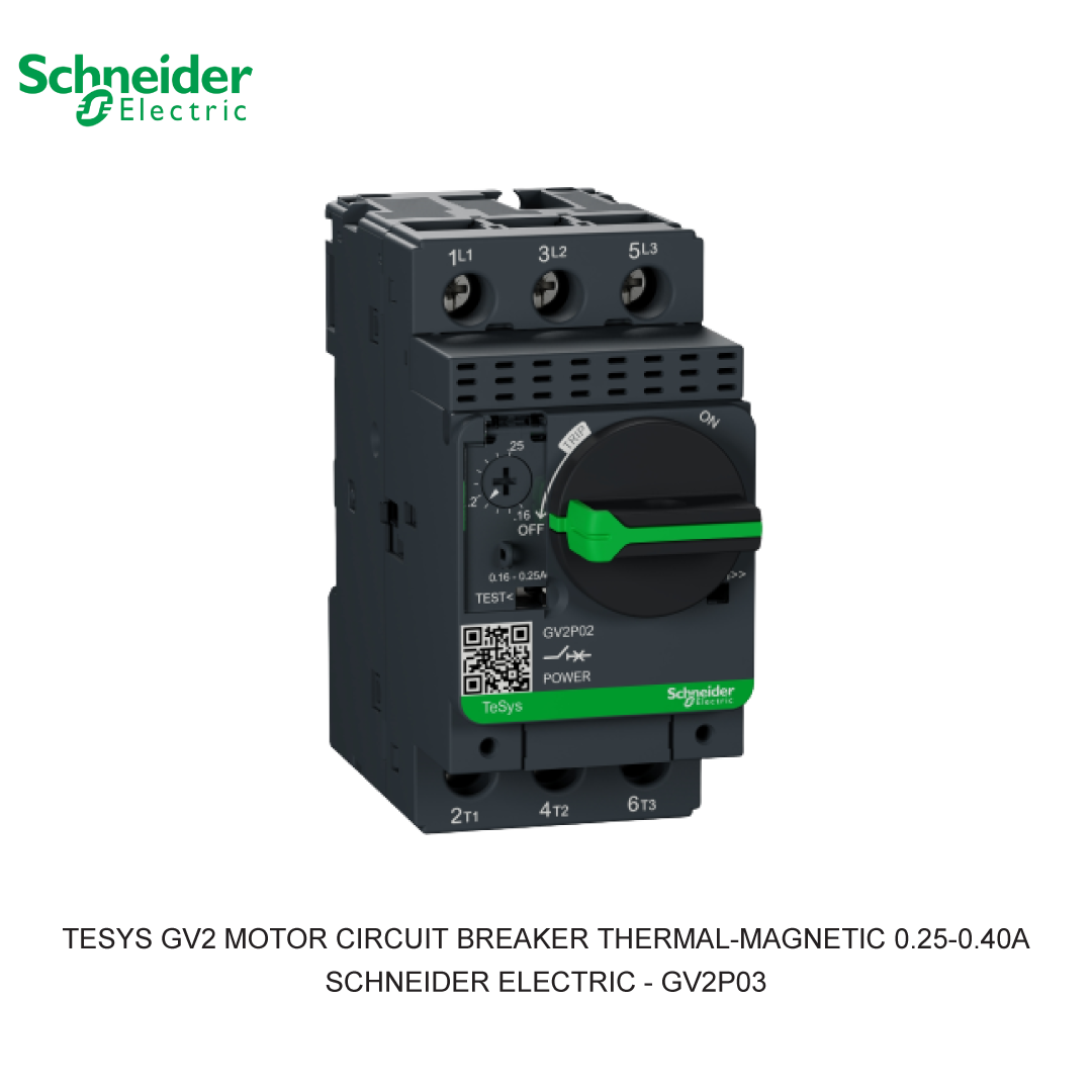 TESYS GV2 MOTOR CIRCUIT BREAKER THERMAL-MAGNETIC 0.25-0.40A