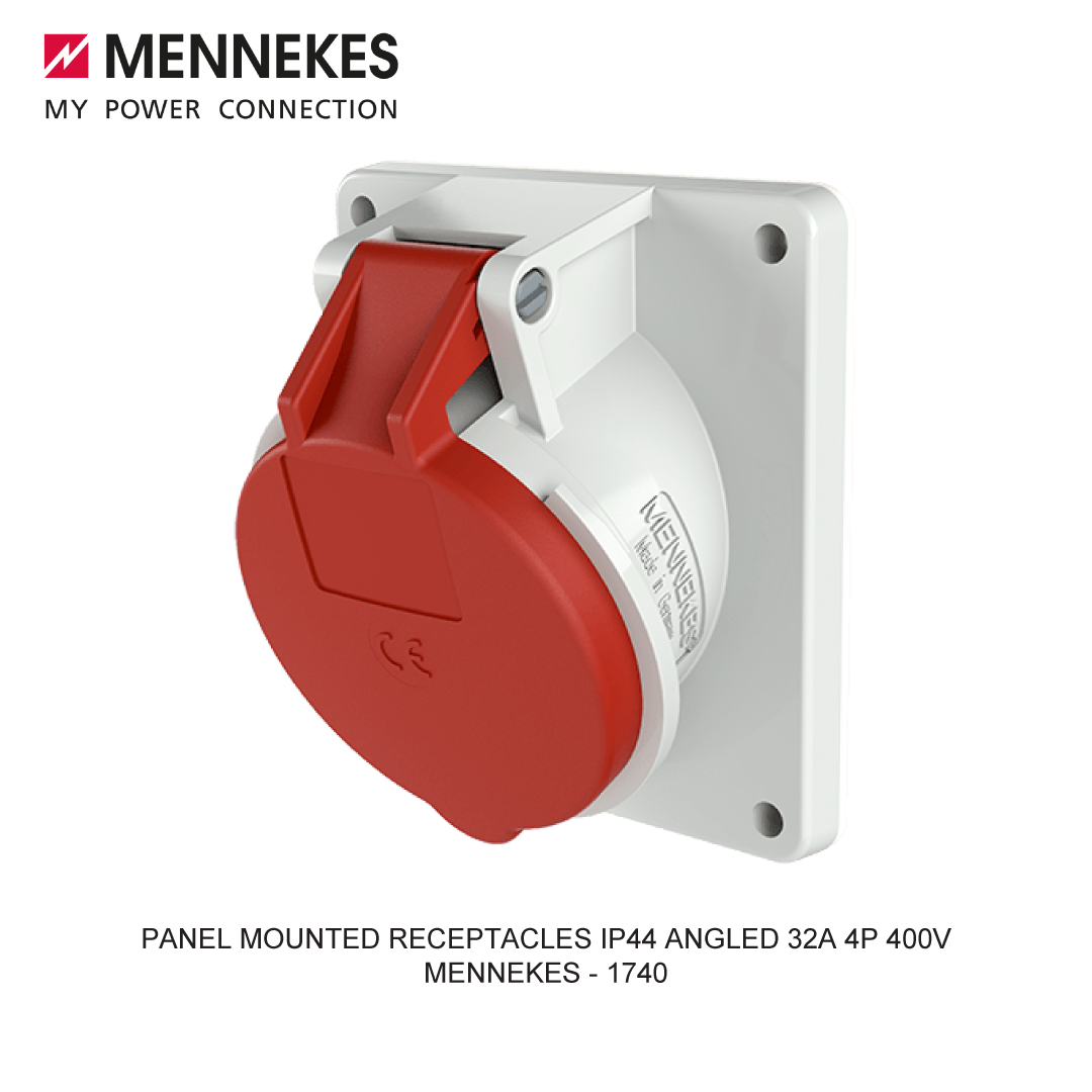 PANEL MOUNTED RECEPTACLES IP44 ANGLED 32A 4P 400V