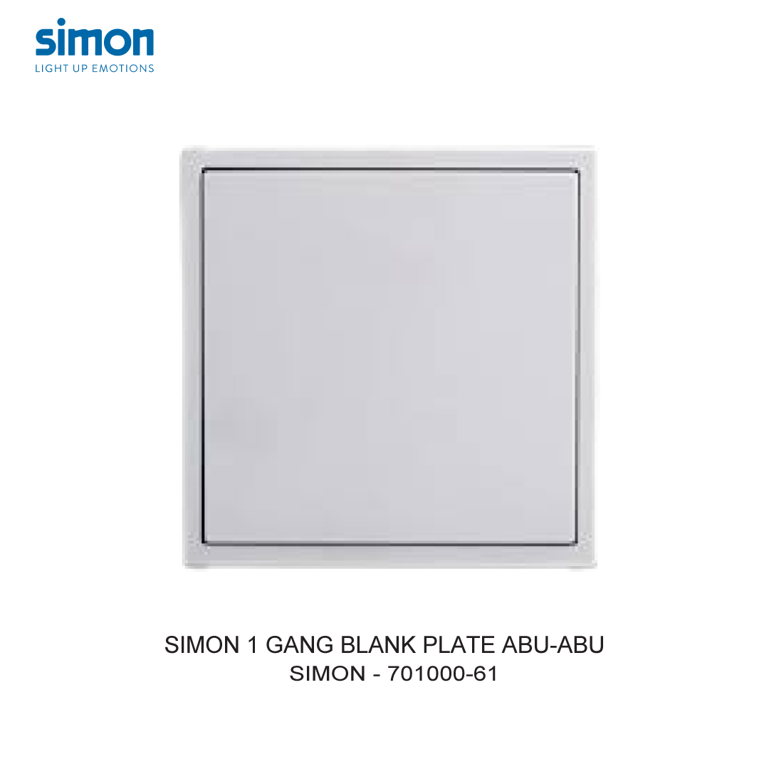 SIMON i7 1 GANG BLANK PLATE ABU-ABU