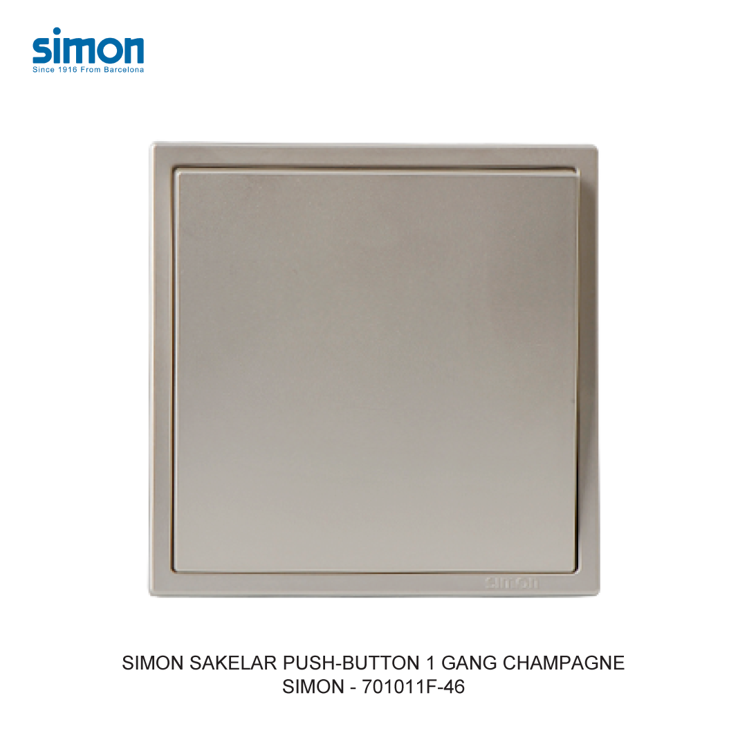 SIMON i7 SAKELAR PUSH-BUTTON 1 GANG CHAMPAGNE