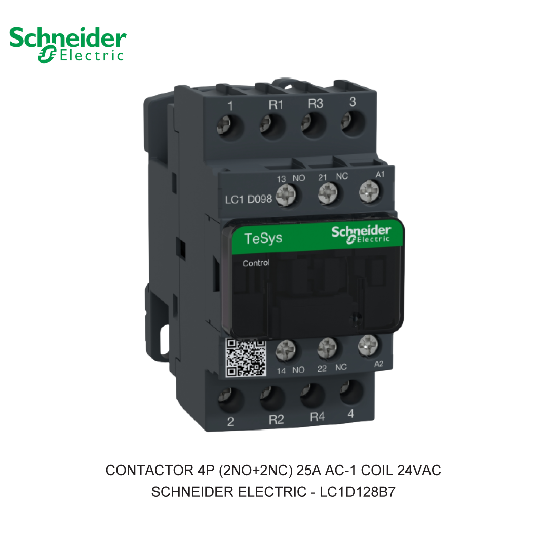 CONTACTOR 4P (2NO+2NC) 25A AC-1 COIL 24VAC
