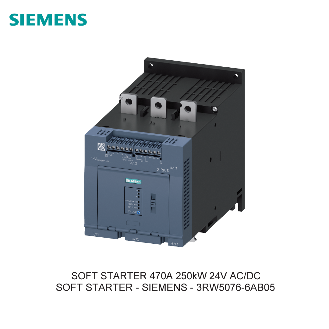 SOFT STARTER 470A 250KW 24V AC/DC 3RW5076-6AB05 SIEMENS