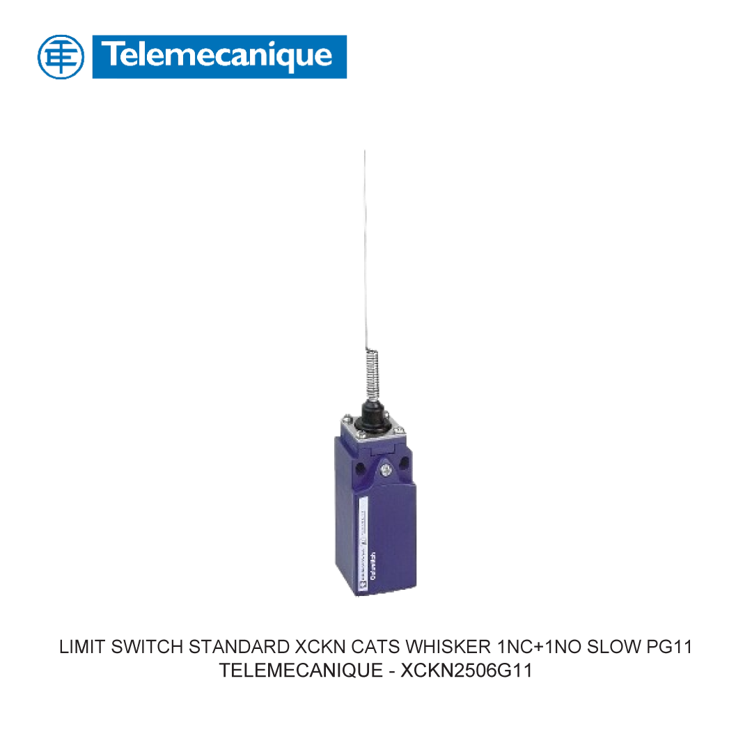 LIMIT SWITCH STANDARD XCKN CATS WHISKER 1NC+1NO SLOW PG11