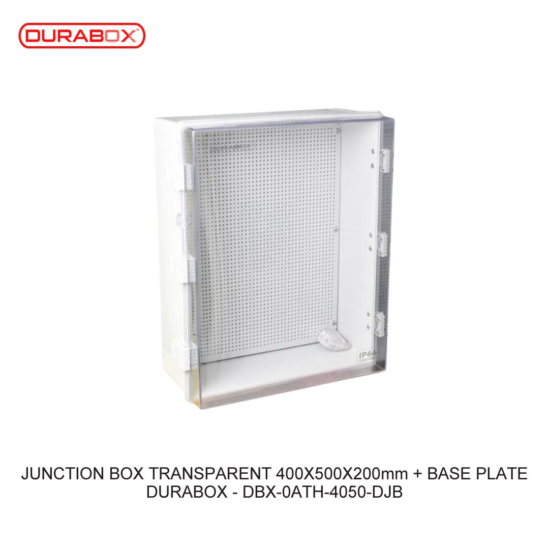 JUNCTION BOX TRANSPARAN 400X500X200mm + BASE PLATE