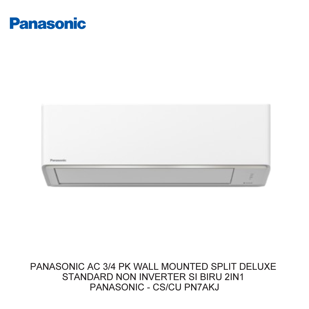 PANASONIC AC 3/4 PK WALL MOUNTED SPLIT DELUXE STANDARD NON INVERTER SI BIRU 2IN1 