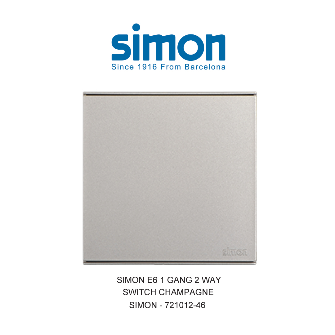 SIMON E6 SAKELAR 1 GANG 2 ARAH CHAMPAGNE