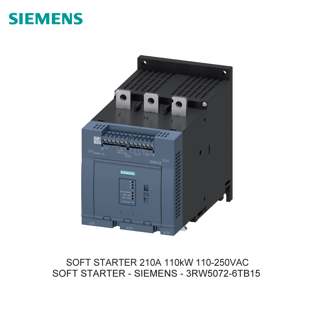 SOFT STARTER 210A 110KW 110-250VAC 3RW5072-6TB15 SIEMENS