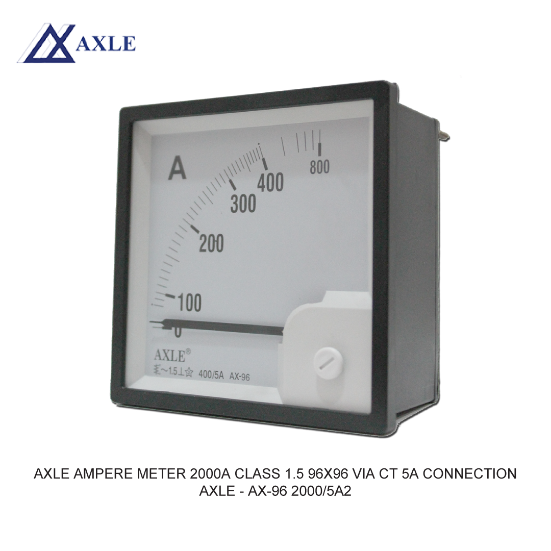 AXLE AMPERE METER 2000A CLASS 1.5 96X96 VIA CT 5A CONNECTION