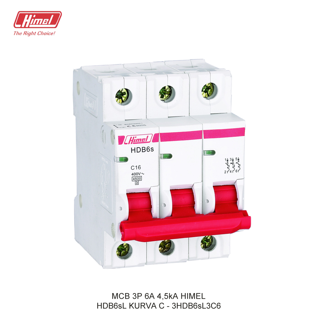 MCB HIMEL HDB6sL C 3P 6A 4,5kA