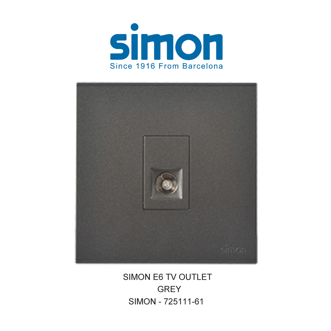 SIMON E6 STOP KONTAK TV OUTLET ABU-ABU