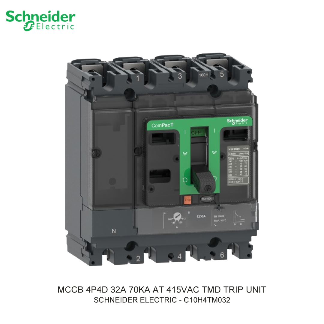 MCCB 4P4D 32A 70KA AT 415VAC TMD TRIP UNIT
